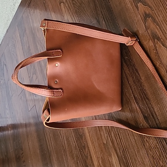 Portland Leather Mini Crossbody Tote - Honey - Picture 5 of 10